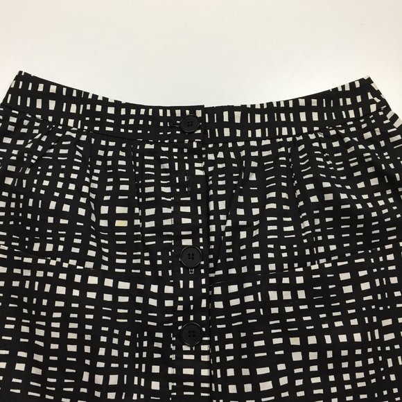 Theory Black and White Grid A-Line Skirt - Picture 7 of 13